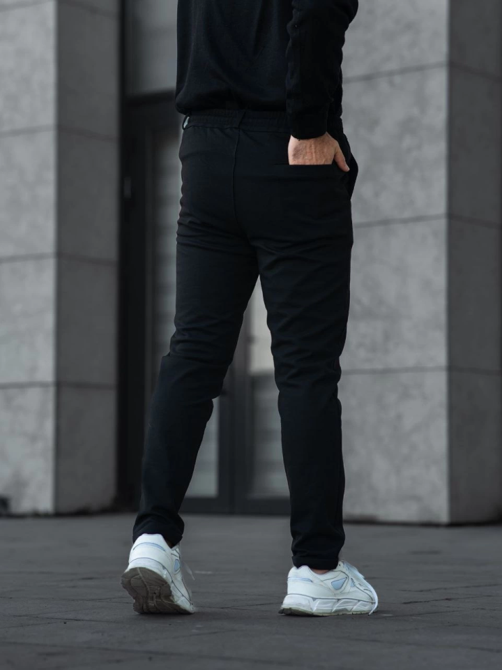 Men's Diagonal Micro Textured Pocket Trousers - Black