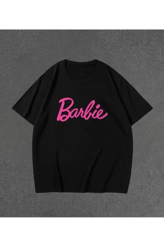 Baskılı Oversize T-shirt - Siyah