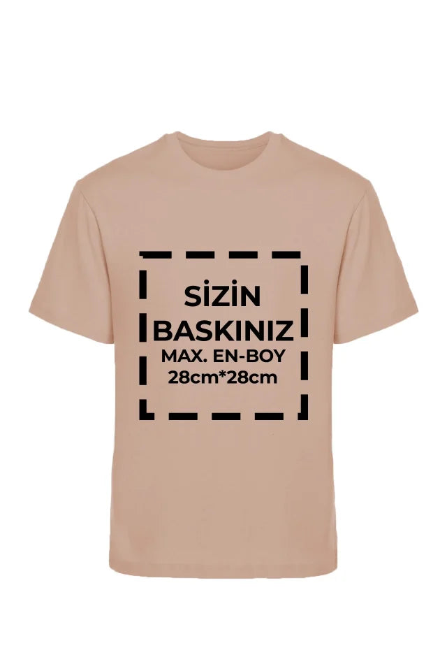 Tişört Tasarla T-Shirt 20/1 Kumaş - Bej