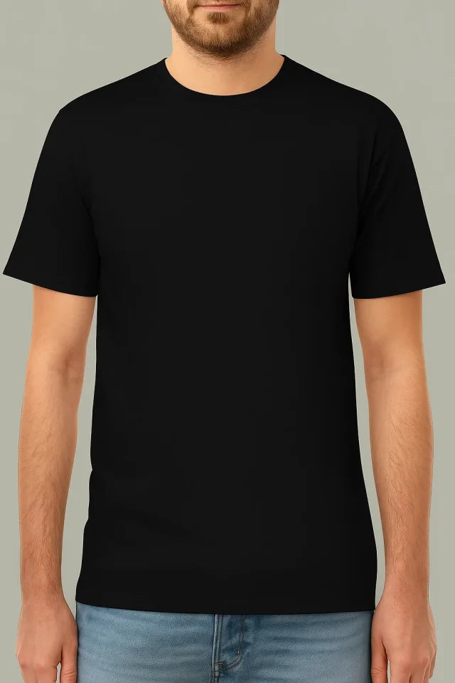 Arka 24/1 Düz Oversize T-shirt - Siyah