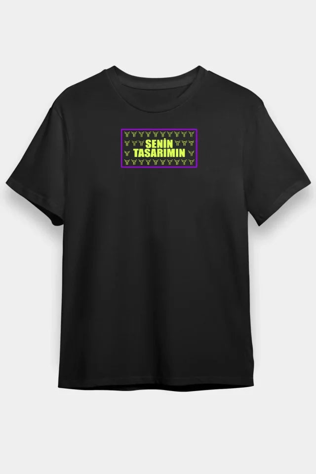 Ön 24/1 Düz Oversize T-shirt - Siyah