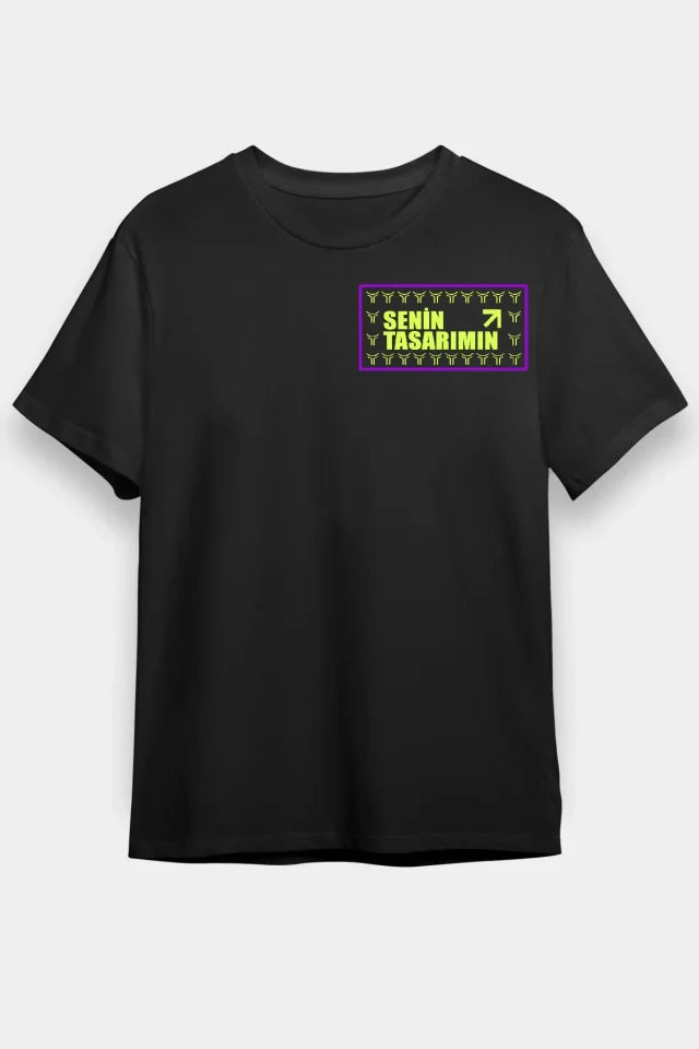 Ön 24/1 Düz Oversize T-shirt - Siyah