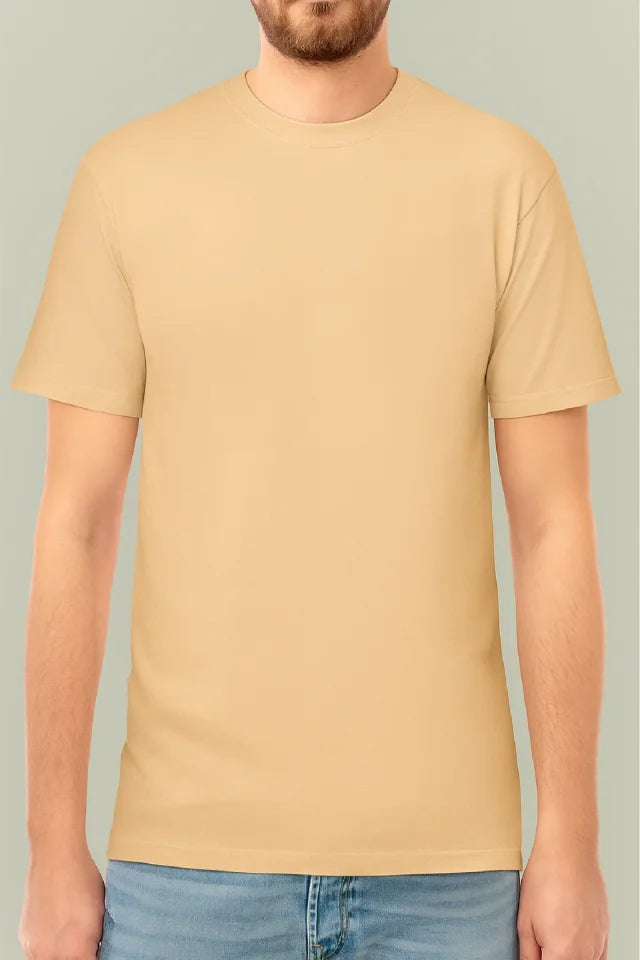 Arka 24/1 Düz Oversize T-shirt - Bej
