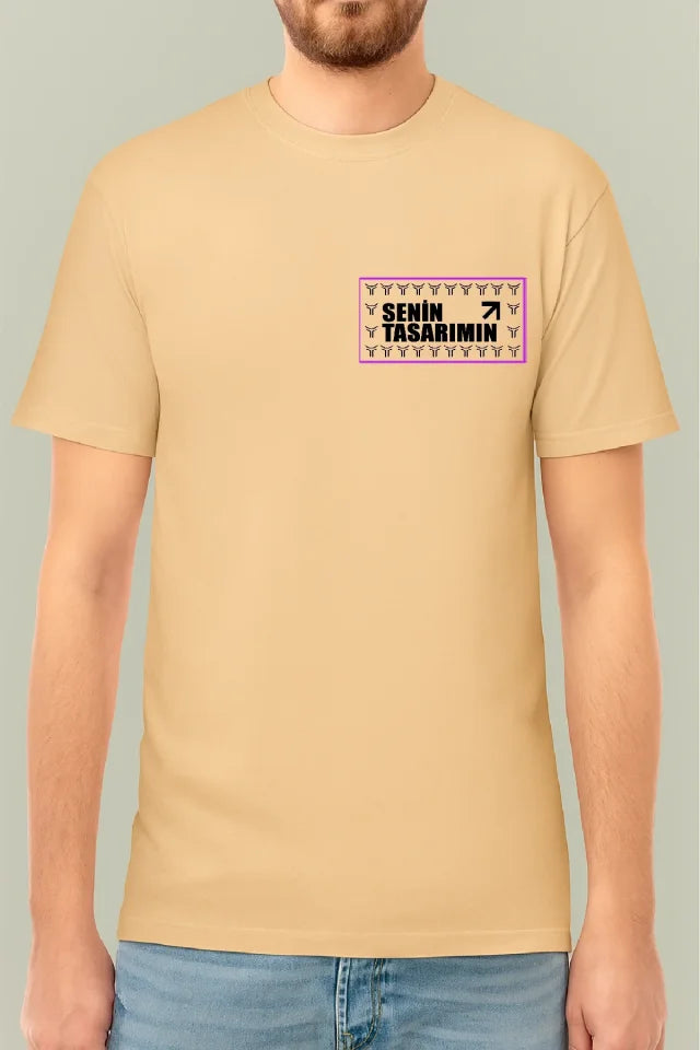 Ön Arka 24/1 Düz Oversize T-shirt - Bej