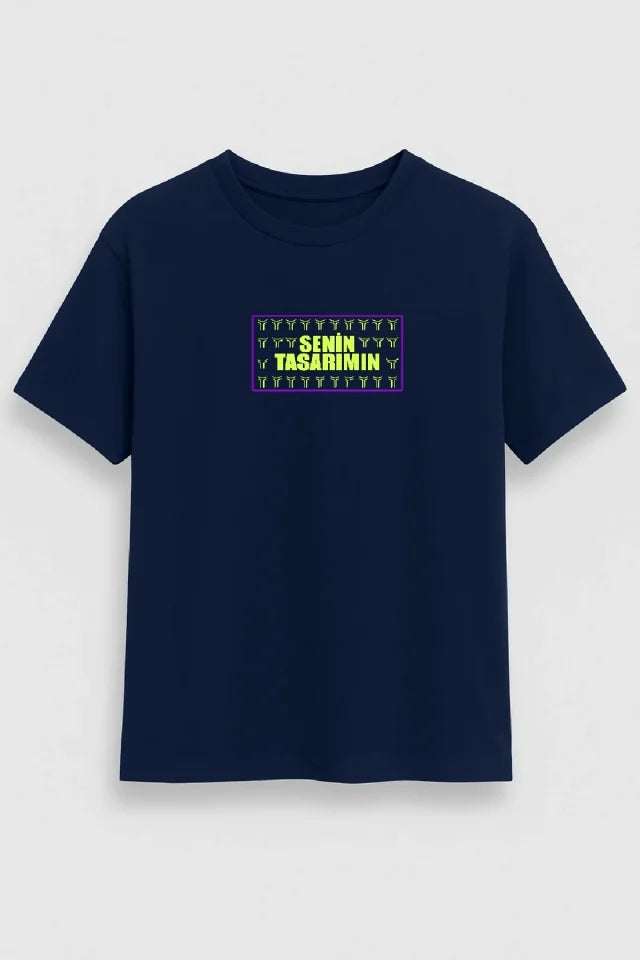 Ön Oversize T-shirt 24/1 Düz- Lacivert