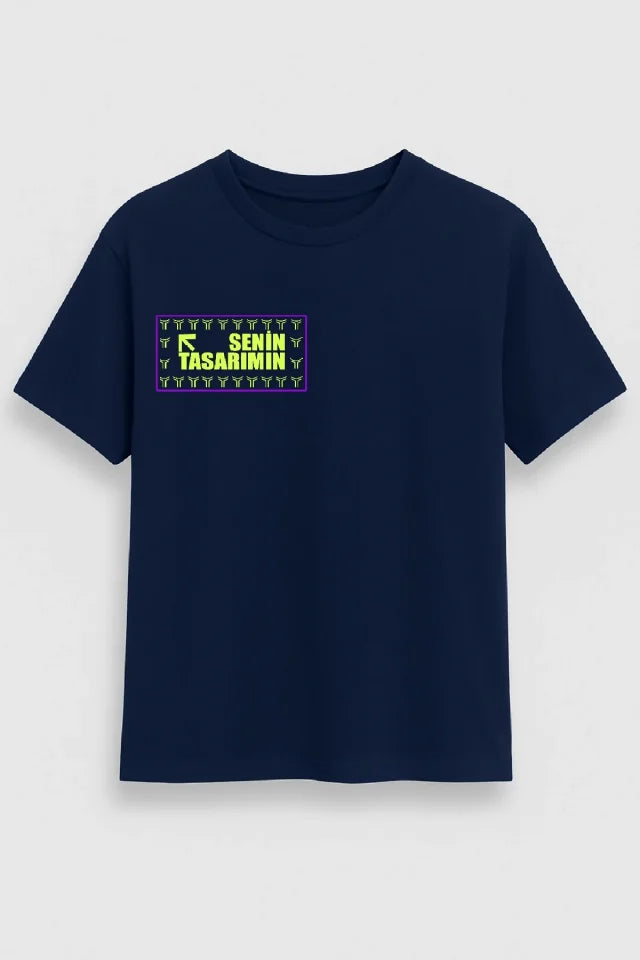 Ön Oversize T-shirt 24/1 Düz- Lacivert