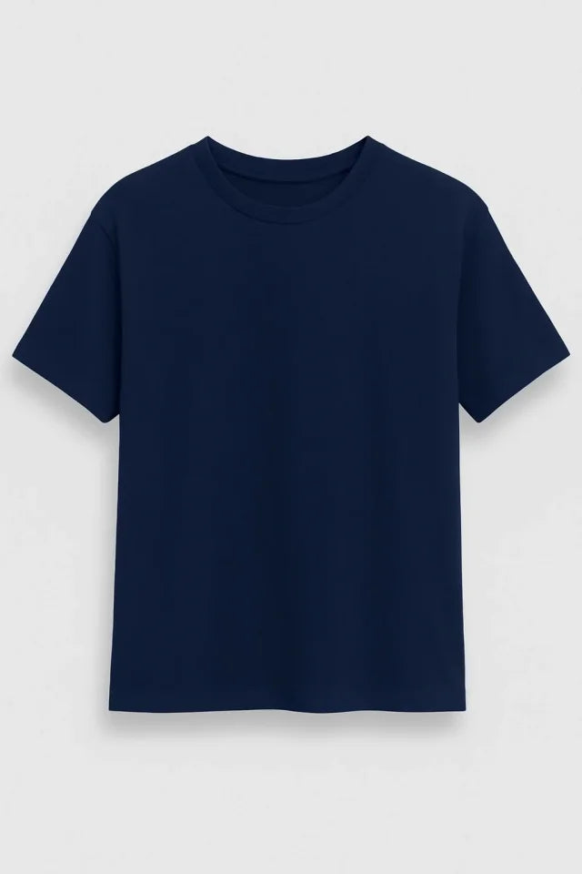 Arka Oversize T-shirt 24/1 Düz - Lacivert