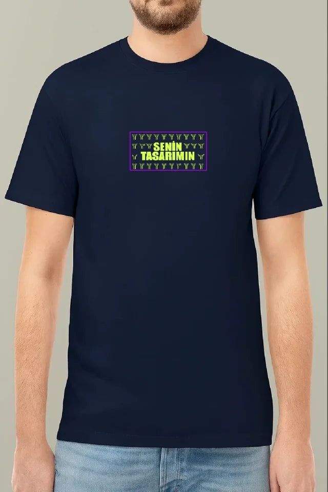 Ön Arka Oversize T-shirt 24/1 Düz - Lacivert