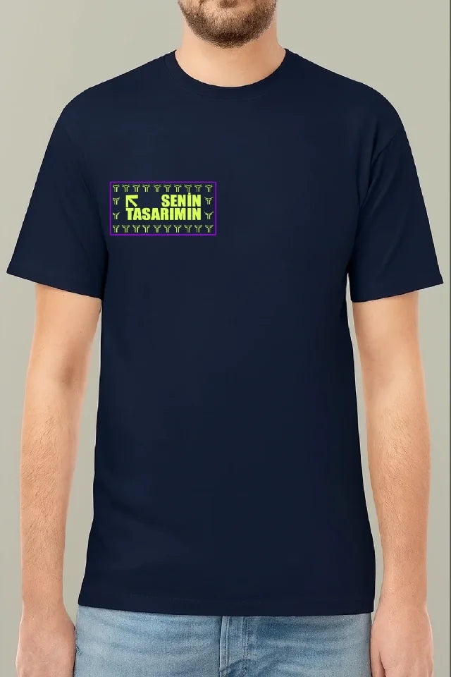 Ön Arka Oversize T-shirt 24/1 Düz - Lacivert