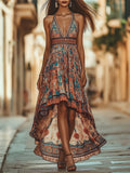 Women's Strappy Deep Bust Detail Asymmetric Suprem Dress