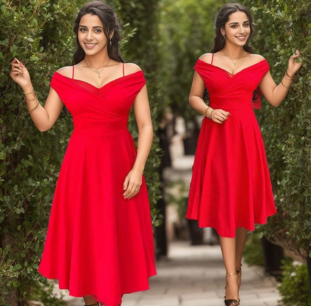 Women's Short Sleeve Crossover Neckline Ruffled Crepe Dress