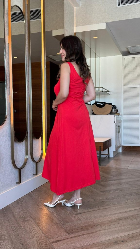Women's Viscose Round-Neck Strappy Dress