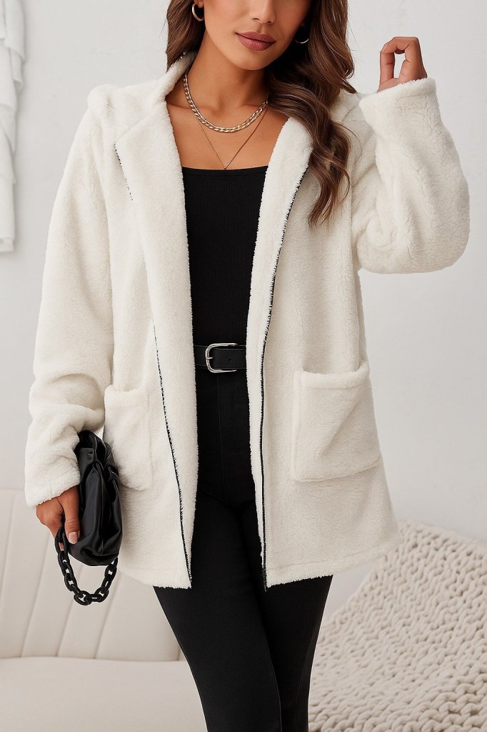 Women's Long Sleeve Hooded Full Zip Pocket Welsoft Jacket