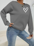 Women's Long-Sleeved Crew Neck Viscose Two-Yarn Blouse