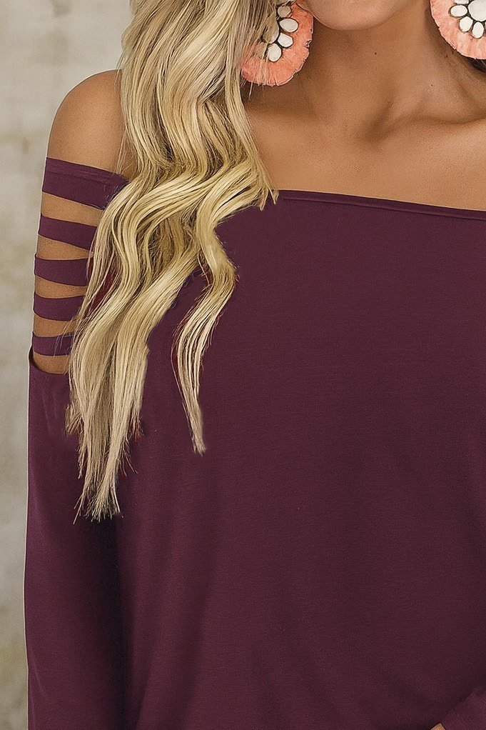 Women's Long Laser-Cut Detailed Strappy Viscose Double-Ply Blouse