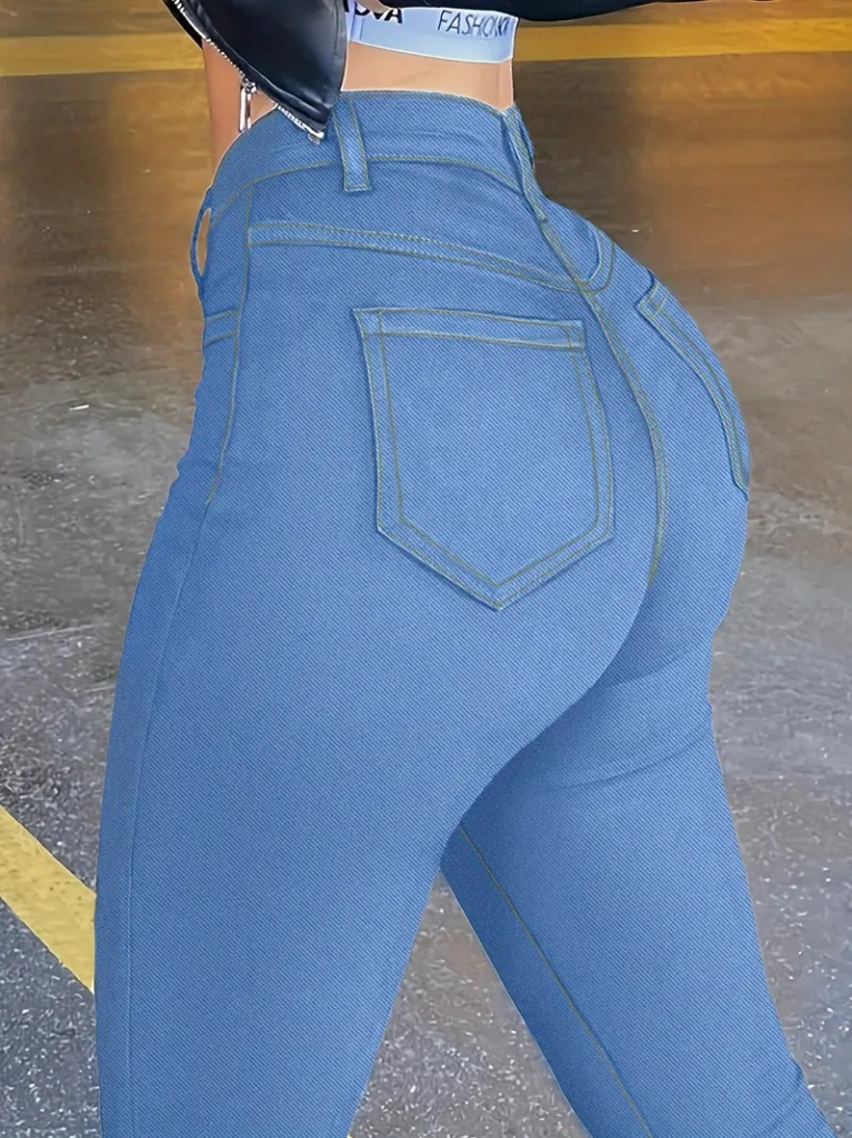 Women's High Waisted Button-Front Skinny Jeans