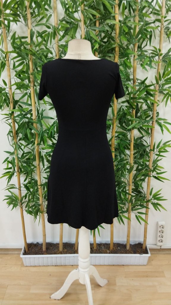 Women's Short Sleeve Deep Ruched V-Neck Viscose Dress