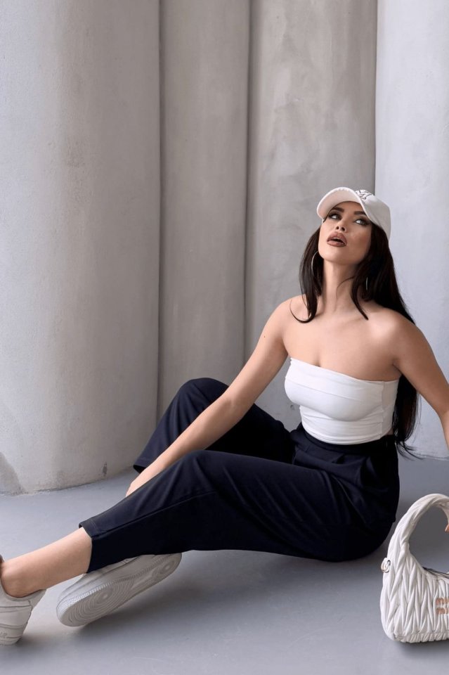 Kadın Scuba Krep Likralı Yan Fermuarlı Lastikli Harem Pantolon