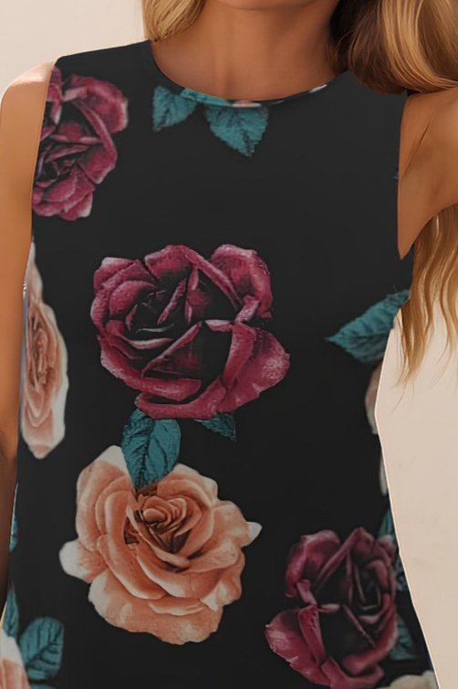 Women's Sleeveless Back-Tie Ruffle Leopard Print Supreme Dress
