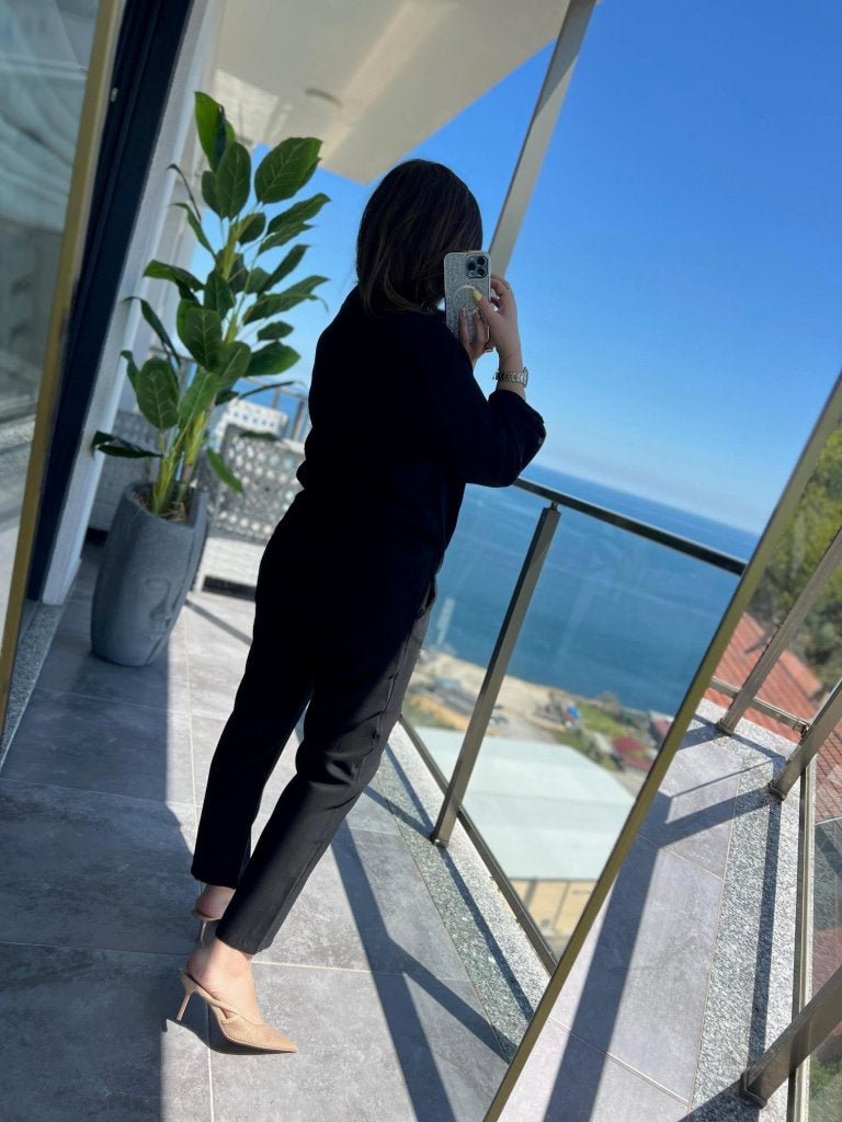 Women's Long-Sleeved Front Zip Modal Jacket And Pants Set