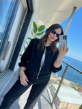 Women's Long-Sleeved Front Zip Modal Jacket And Pants Set