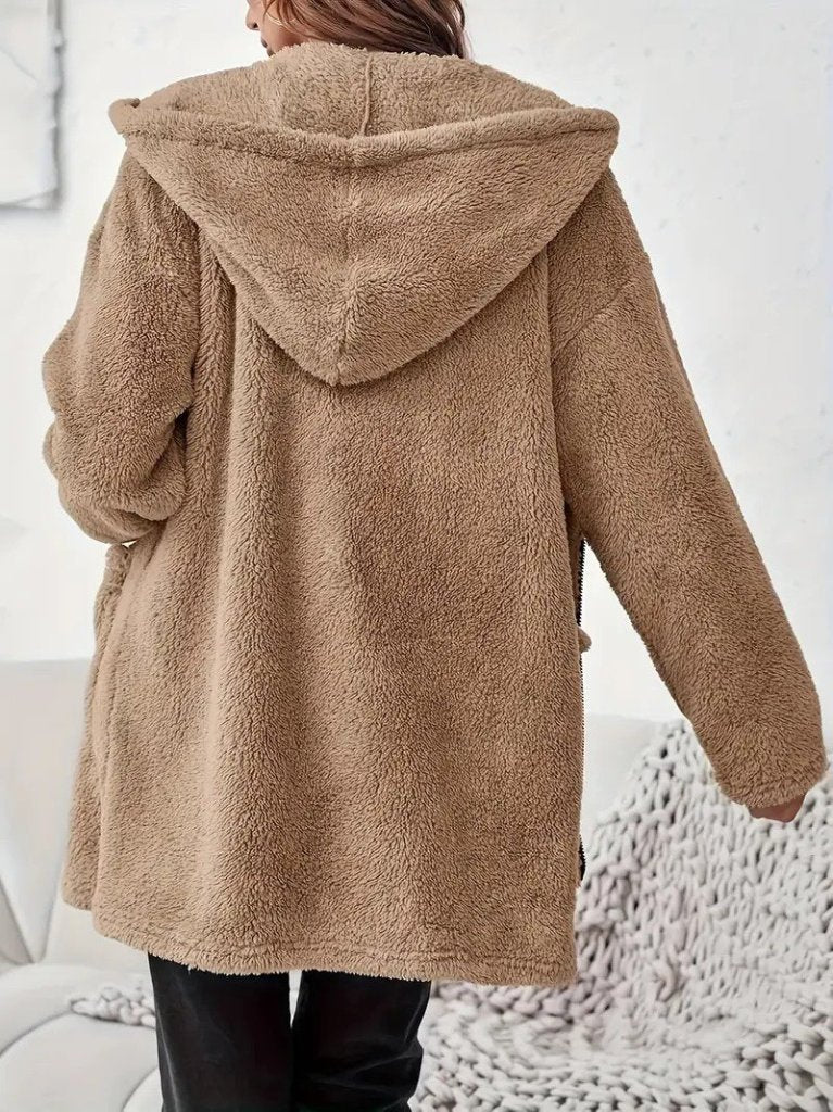 Women's Long Sleeve Hooded Full Zip Pocket Welsoft Jacket
