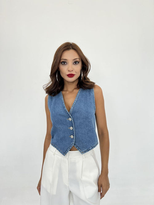 6887 DENIM VEST-BLUE