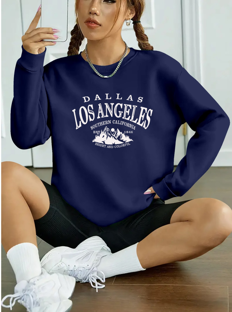 Women's Long-Sleeved Crew Neck Viscose Two-Yarn Blouse