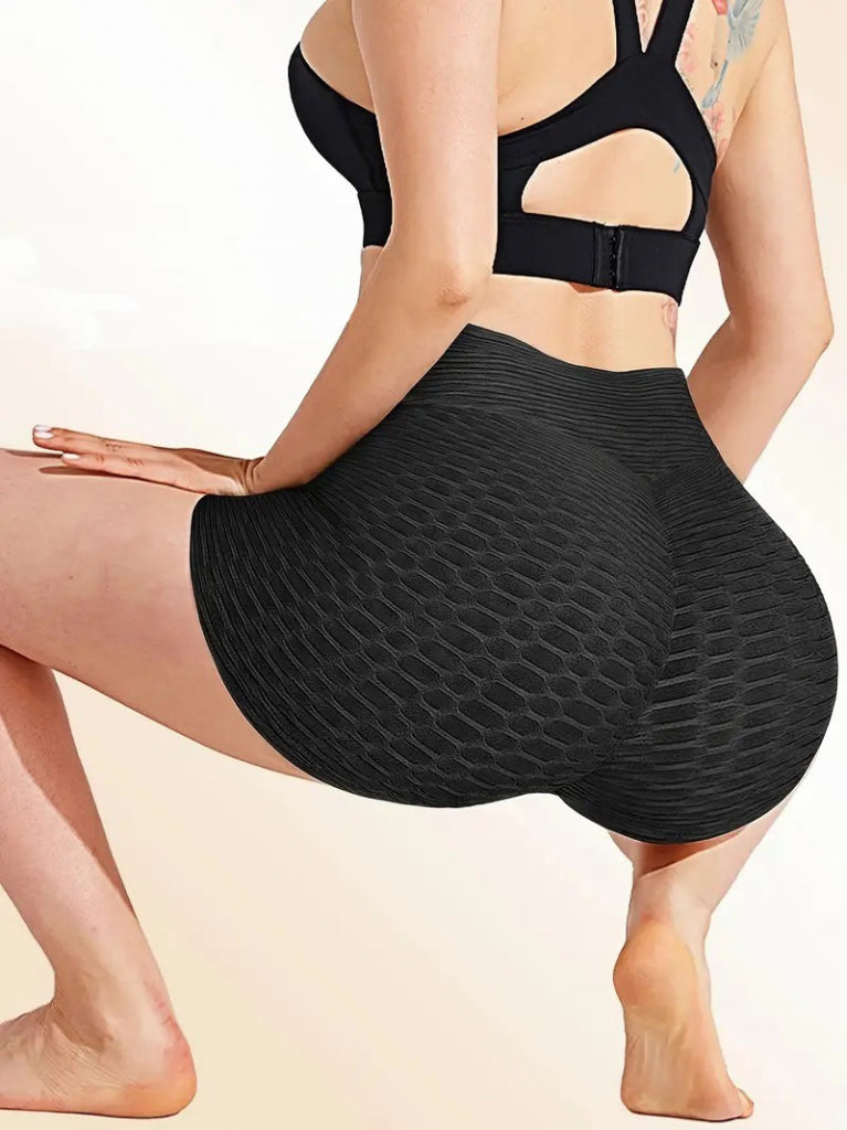 Women's Ruched Butt Seamless Textured Mini Compression Leggings