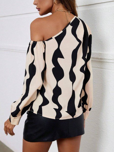 Women's One-Shoulder Long-Sleeve Modal Blouse