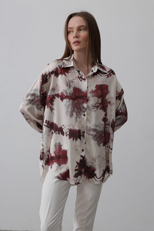 Printed Shirt - Burgundy
