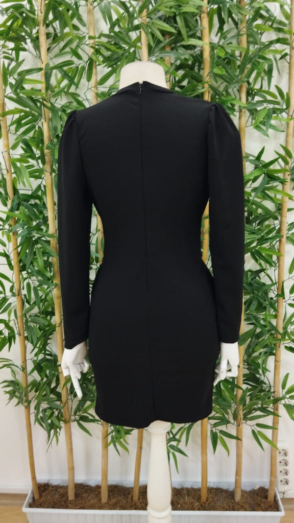 Kadın Uzun Kollu Bisiklet Yaka Bel Kemer Detay Ithal Krep Elbise