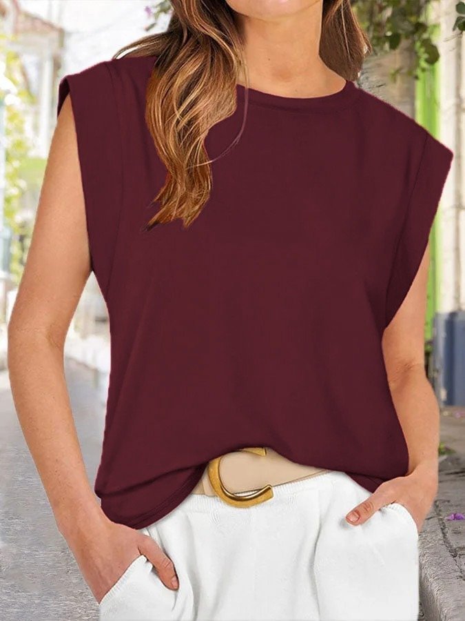 Women's Short Sleeve Crew Neck Viscose Blouse